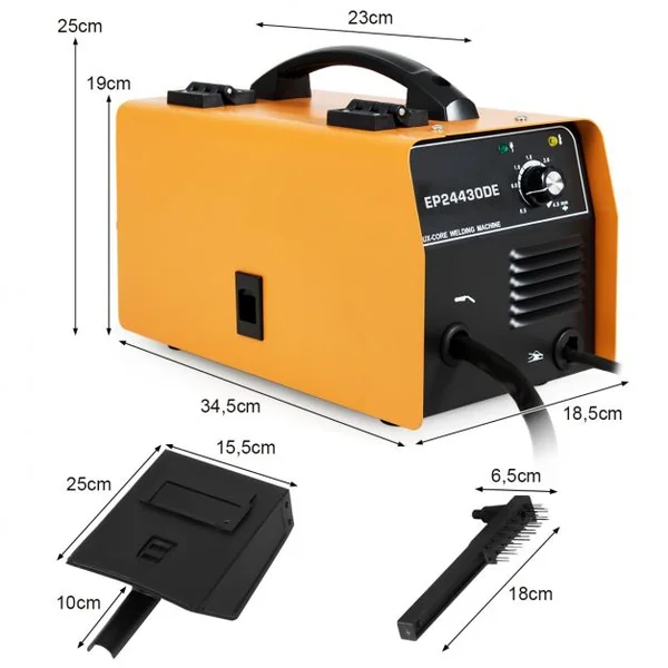 Poste à Souder Mig 130 Machine de Soudage 30-120a 220-240v 50hz avec Accessoires en Fer 345x185x25cm Orange