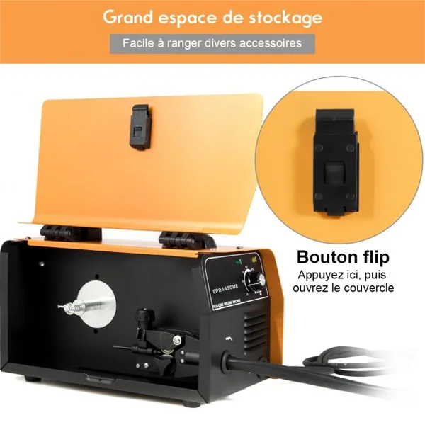 Poste à Souder Mig 130 Machine de Soudage 30-120a 220-240v 50hz avec Accessoires en Fer 345x185x25cm Orange