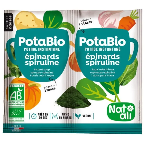 Potage instantané PotaBio épinard spiruline sachet 2 doses
