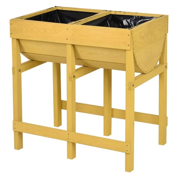 Potager sur Pied Bac Jardinière en Bois Pot à Fleur pour Culture Potagère sur Balcon ou Terrasse 70*44,5*72CM