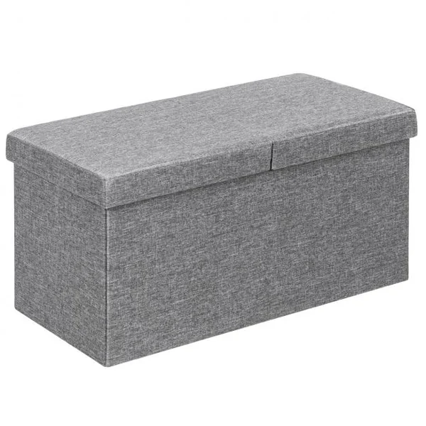 Pouf de Rangement Coffre de Rangement Pliant de 80L Chargement de 150kg 76 x 38 x 38 cm