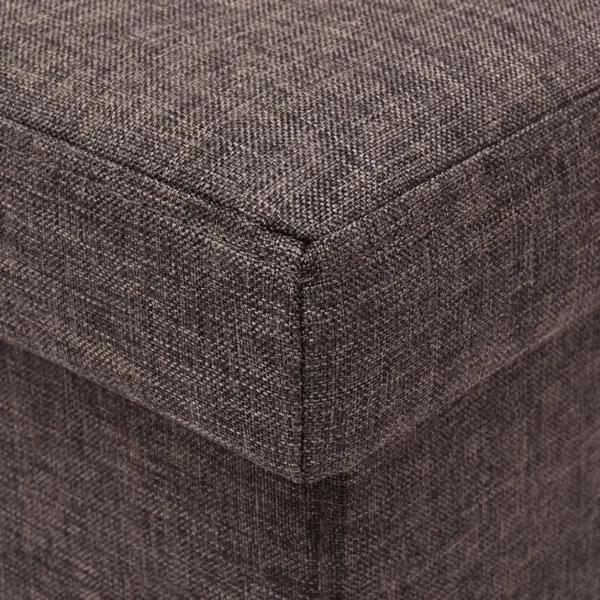 Pouf Repose-pieds Tabouret Siège d’appoint Coffre de rangement 54L en Tissu Oxford et bois Pliable 38x38x38cm Brun