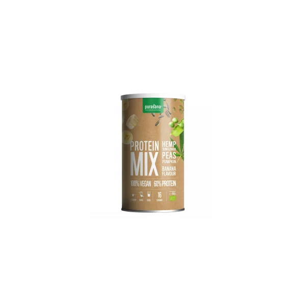 Protéine de pois bio, tournesol, chanvre et potiron - Banane - 400g