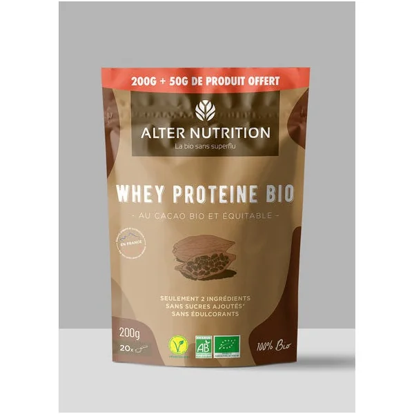 Protéine lactosérum cacao 200g+25%offert
