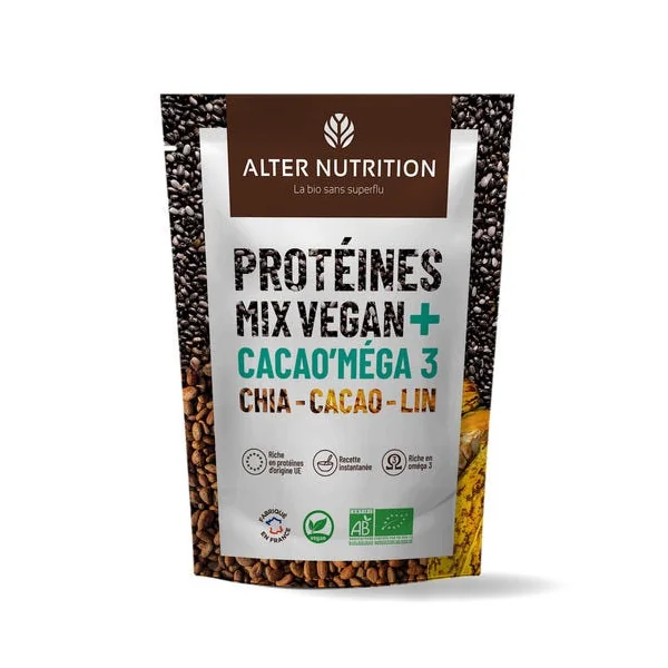 Protéine Mix Vegan+ cacao'méga 3 200g