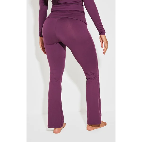 Prune Pantalon Évasé Taille Haute Sculptant À Rabat Shape Stretch