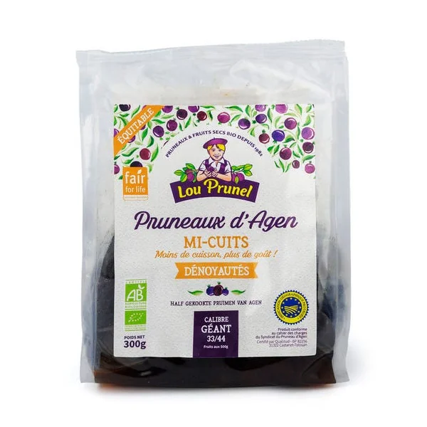 Pruneaux Agen mi-cuits dénoyotés 33/44 300g