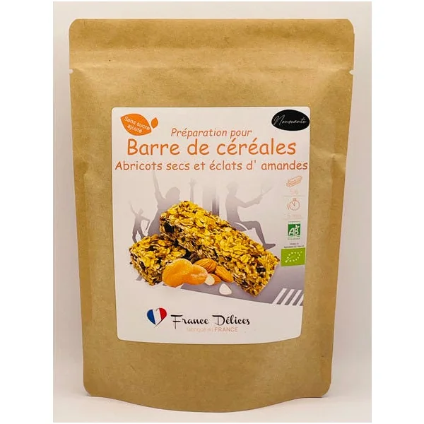 Préparation barre abricots secs éclats d'amandes 180g