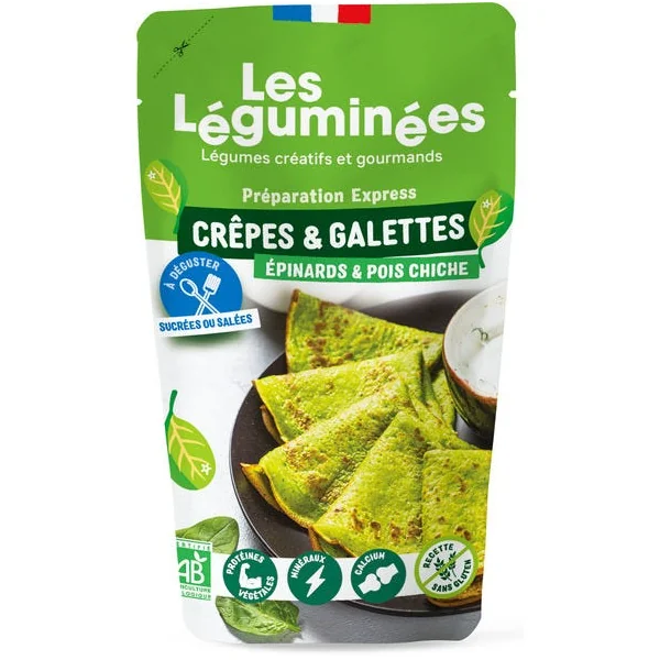 Préparation crêpe & galette épinard pois chiche 200g