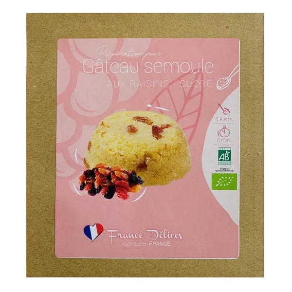 Préparation à gâteau semoule et raisins 70g