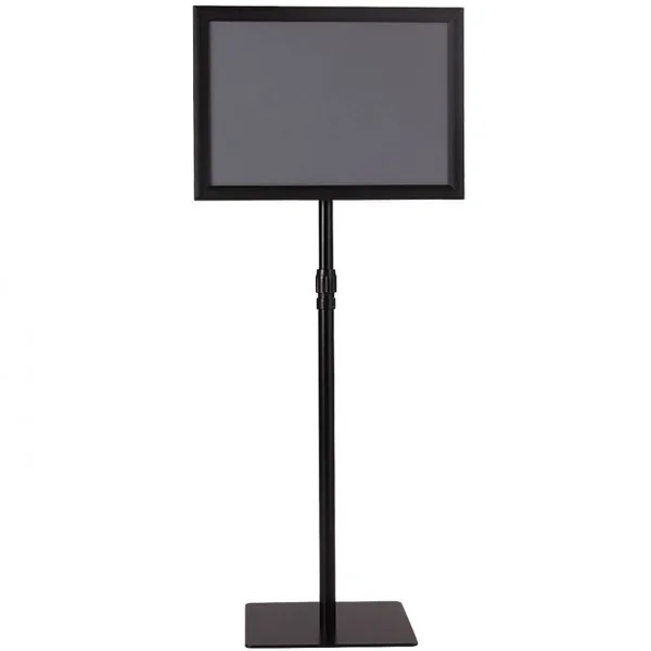 Présentoir sur Pied Porte Affiche A3 sur Pied Hauteur et Angle Réglable 78,5-123 cm en Acier Inoxydable Noir