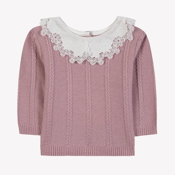 Pull églantine col broderie babygirl Tartine et Chocolat H25 - Soins Bébé Naturels & Produits Maman Après Naissance
