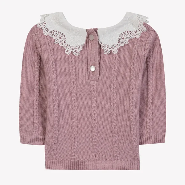 Pull églantine col broderie babygirl Tartine et Chocolat H25 - Soins Bébé Naturels & Produits Maman Après Naissance