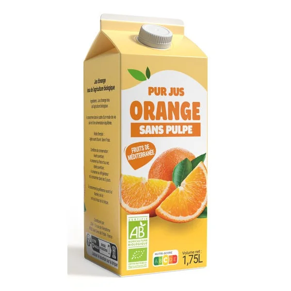 Pur jus d'orange sans pulpe 1.75L