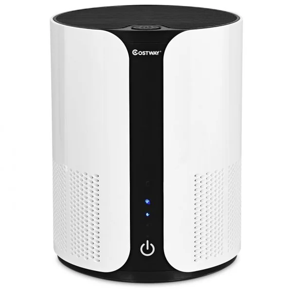 Purificateur D’air Silencieux et Puissant Cadr 150m3/h Réglables à 3 Vitesses Superficie 18m² 21x21x28cm Blanc+Noir