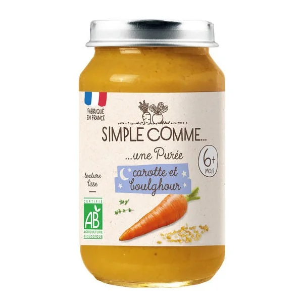 Purée carotte boulghour pot 190g