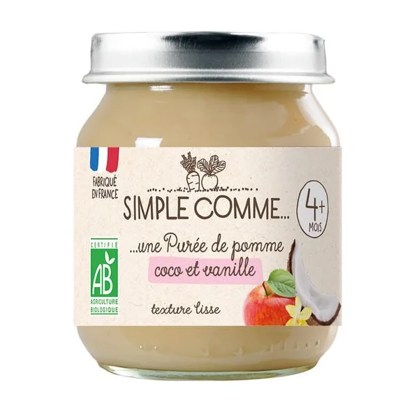 Purée pomme coco vanille pot 125g