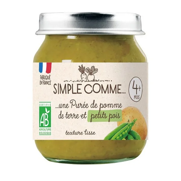Purée Pomme de terre Petits pois pot 125g