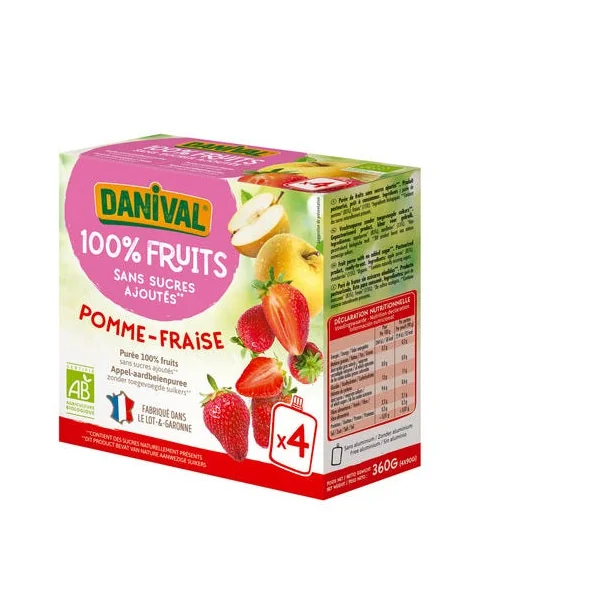 Purée pomme fraise 4x90g