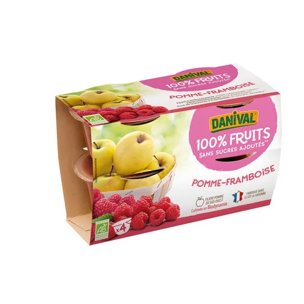 Purée pomme framboise 4x100g