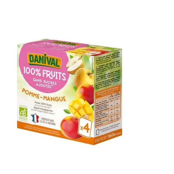 Purée pomme mangue 4x90g