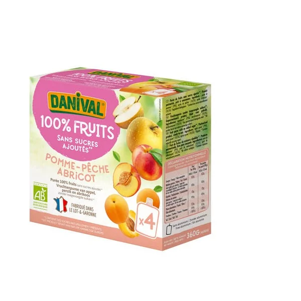 Purée pomme pêche abricot 4x90g