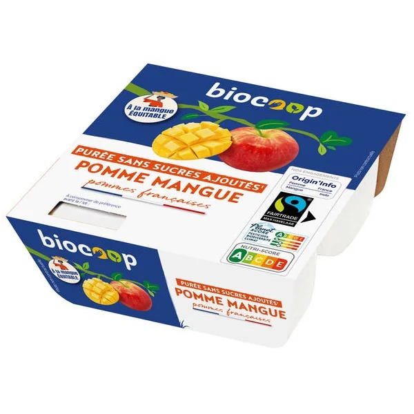 Purée sans sucres ajoutés pomme mangue 4x100g