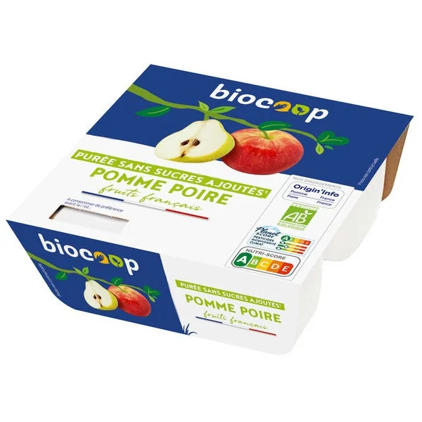 Purée sans sucres ajoutés pomme poire 4x100g