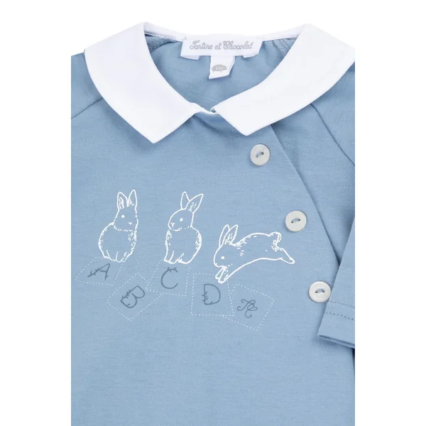 Pyjama bleu grisé Abcd babyboy Tartine et Chocolat - Soins Bébé Naturels & Produits Maman Après Naissance