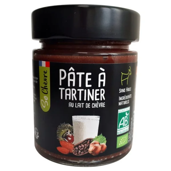 Pâte à tartiner chocolat au lait de chèvre