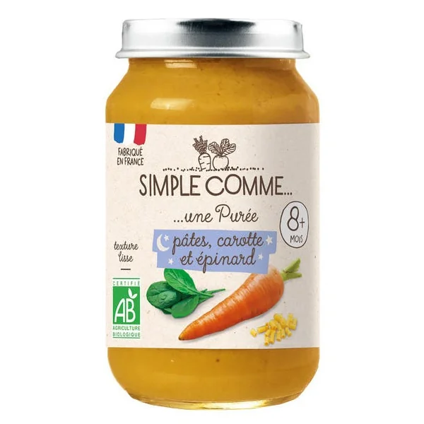 Pâtes carotte épinard pot 200g