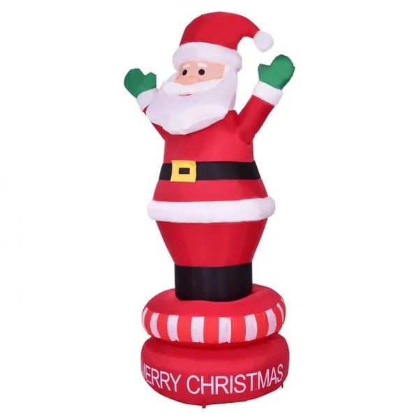 Père noël gonflable rotatif 180 CM Décoration de Noël Ventilateur Kit de fixation Décoration domestique et commerciale