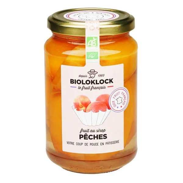 Pêches au sirop 220g net égoutté