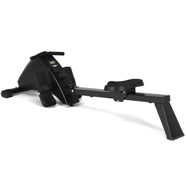 Rameur d'Appartement Pliable à Résistance 10 Niveaux Ecran Lcd Capacité 120kg Musculation Des Bras Cardio-Training Noir