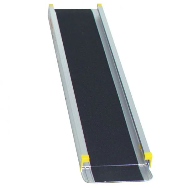 Rampe Télescopique Antidérapante pour Fauteuil Roulant Réglable 270kg max en Aluminium, 133/200/233x19x5cm, Noir