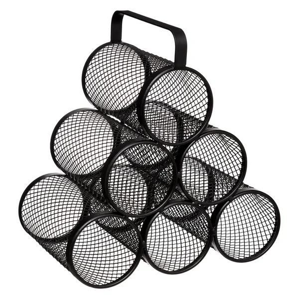 Range bouteilles métal 6 bouteilles noir 28.5x28x30cm
