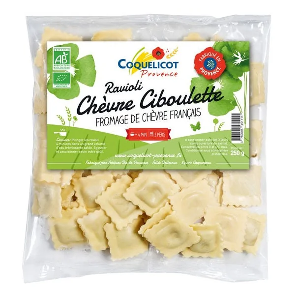 Ravioli chèvre ciboulette