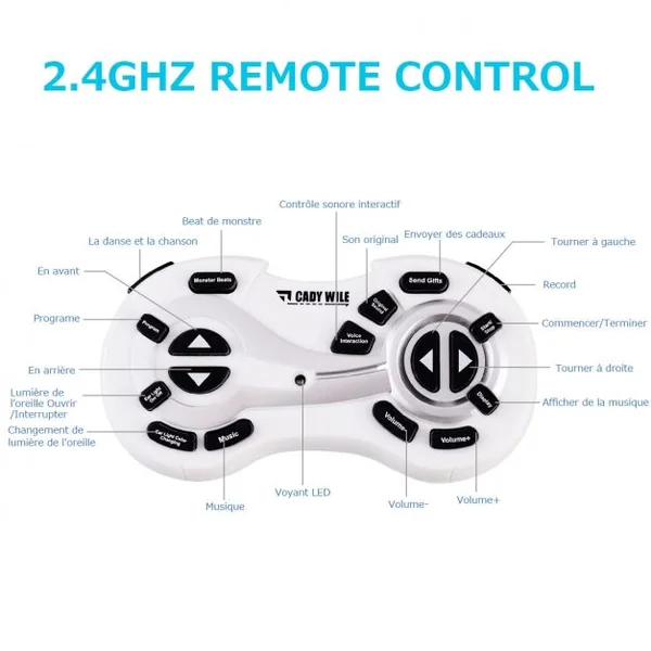 Rc Robot Intelligent Radiocommandé pour Enfant Danse et Chante Distance 15m en Abs 257x168x141cm Blanc