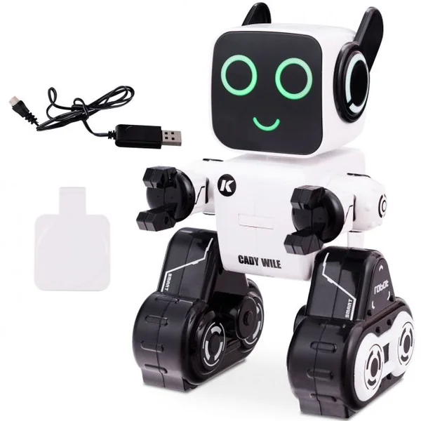 Rc Robot Intelligent Radiocommandé pour Enfant Danse et Chante Distance 15m en Abs 257x168x141cm Blanc