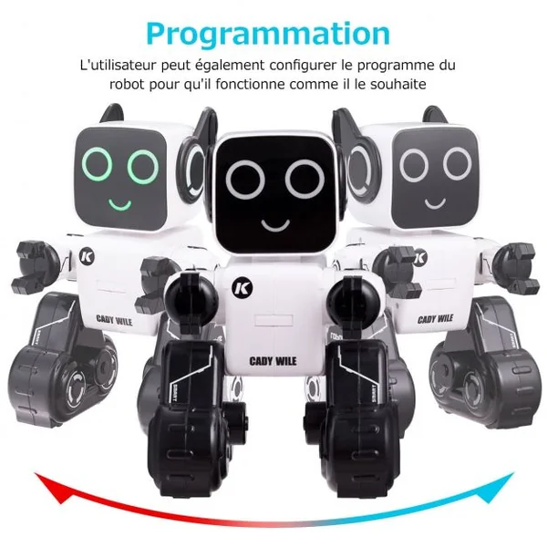 Rc Robot Intelligent Radiocommandé pour Enfant Danse et Chante Distance 15m en Abs 257x168x141cm Blanc