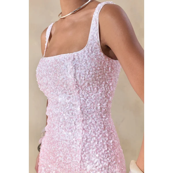 Rionelle | Mini-robe en sequin rose et blanc