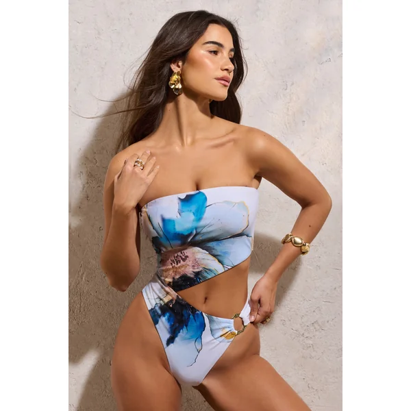 Riptide | Maillot de bain blanc à dos nu et anneau doré