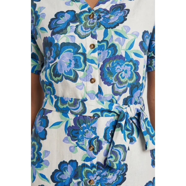 Robe Chemise Florale En Coton D'été