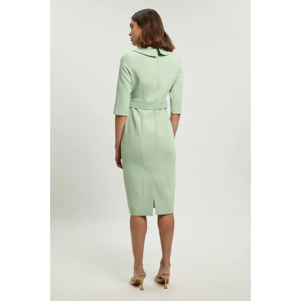 Robe Crayon Midi Ajustée À Col Roulé