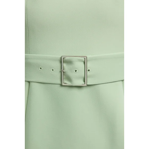 Robe Crayon Midi Ajustée À Col Roulé