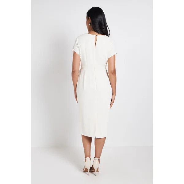 Robe Crayon Petite Taille En Crêpe Ajustée À Volants