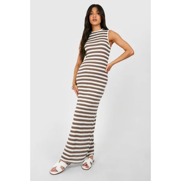 Robe de plage maxi en crochet sans manches pour maternité