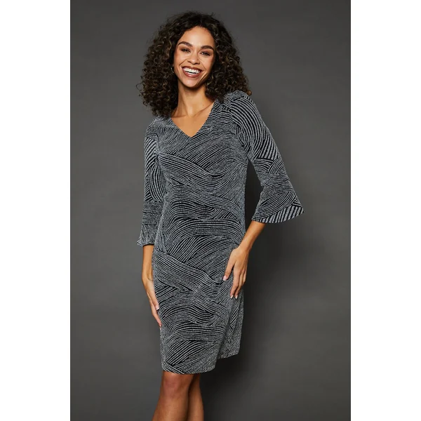 Robe Droite à Volants en Jersey Pailleté pour Occasions Spéciales