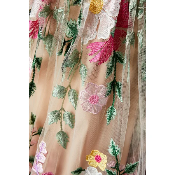 Robe Maxi Brodée à Manches Longues Coast Muse
