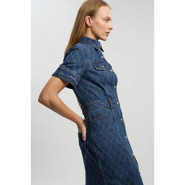 Robe Midi En Denim Imprimé